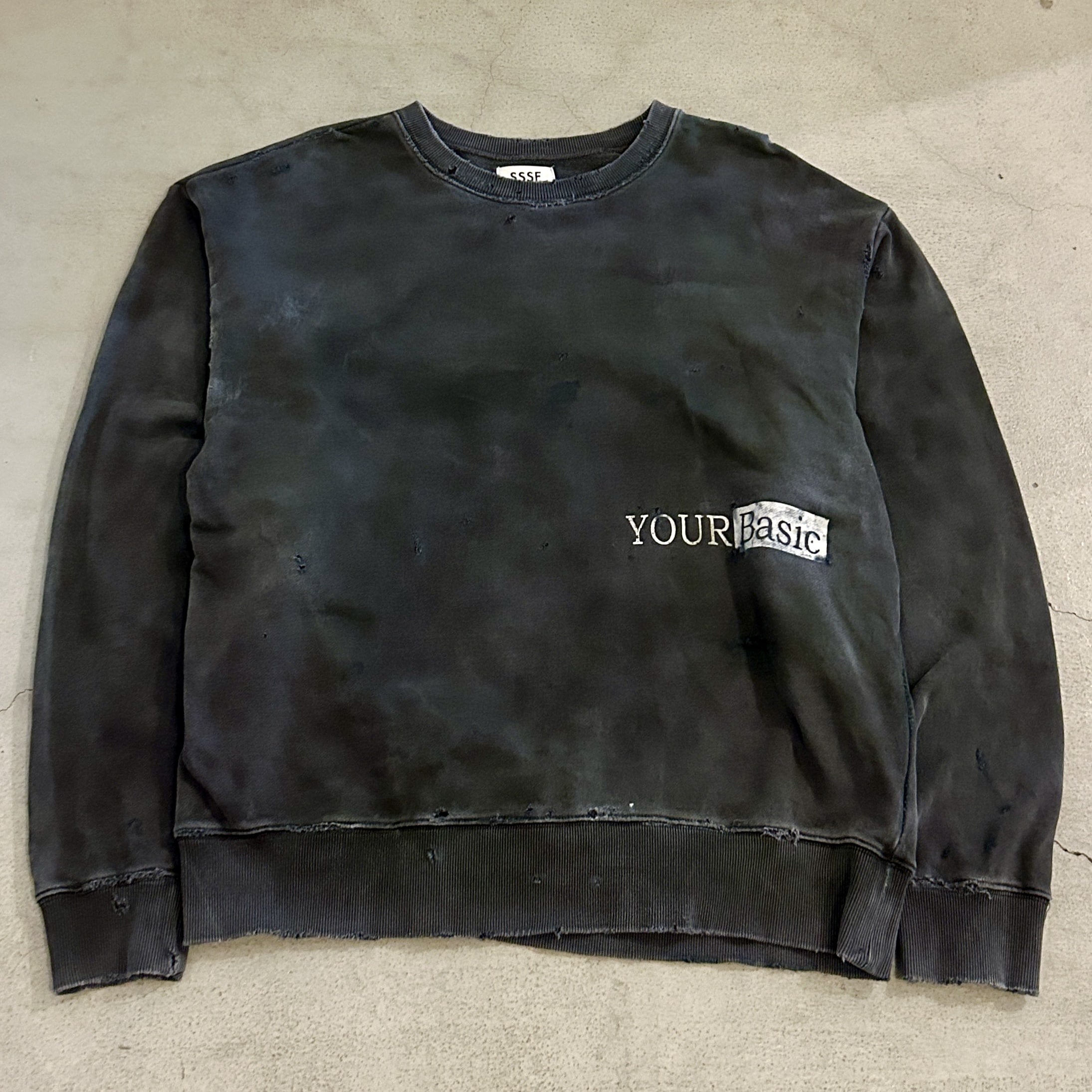 90's numbering ペイント “後染”grunge”襤褸“sweat 90's grunge is dead“ペイント“ネイビー“boro sweat - メルカリ